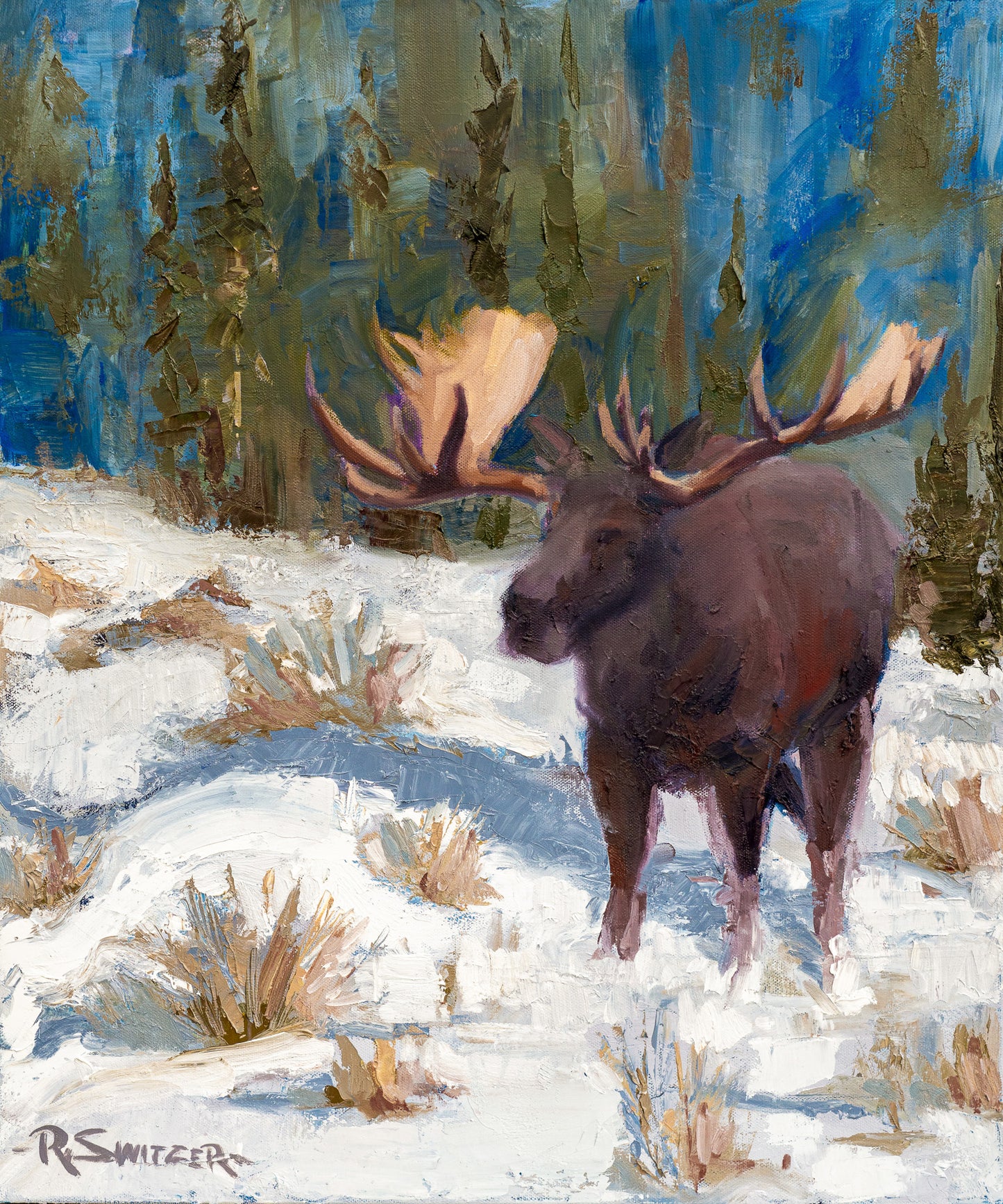 "Winter Moose" | Fine Art Greeting Card