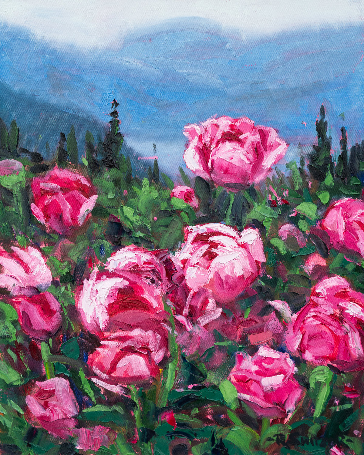 Peonies With a View